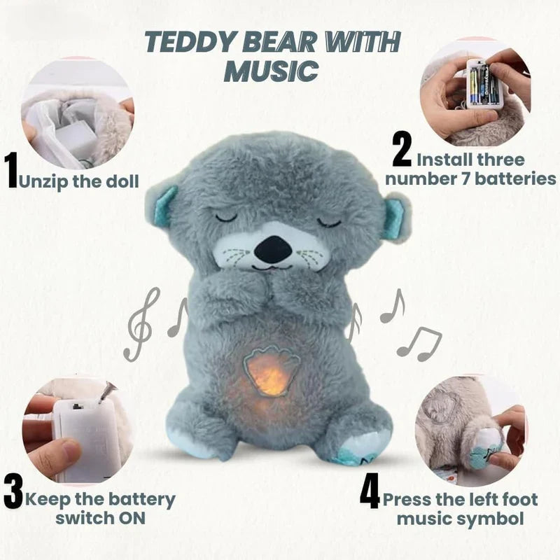 Breathing Teddy Bear with Soothing Music, Comfort Plush
