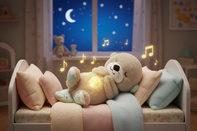 Breathing Teddy Bear with Soothing Music, Comfort Plush